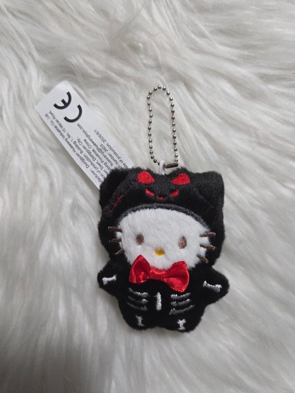 Hello Kitty Skeleton Plush Keychain